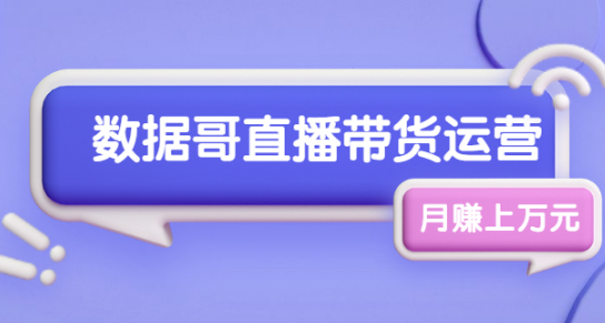 数据哥直播带货运营线上进阶课，让普通人也能靠直播月赚上万元 - 零度风格-零度风格