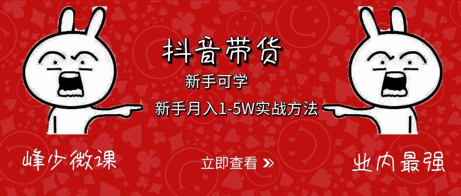 抖音带货：新手月入1-5W实战方法 - 零度风格-零度风格