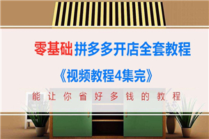 新手零基础拼多多开店全套视频教程装修推广运营（4个系列+文档）无水印 - 零度风格-零度风格