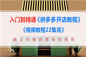 美客电商拼多多新手开店运营教程（共13课）适合小白入门 - 零度风格-零度风格