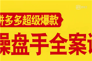 拼多多超级爆款操盘手全案课，教你新店0-1快速突破，玩转百万流量 - 零度风格-零度风格