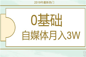 2019年0基础自媒体实操月入3万(共37节视频课) - 零度风格-零度风格