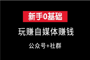 新手0基础玩赚自媒体（公众号+社群运营） - 零度风格-零度风格