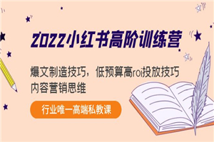 2022小红书高阶训练营：爆文制造技巧 - 零度风格-零度风格