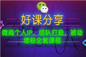 微商个人IP，团队打造，被动增粉全套课程 - 零度风格-零度风格