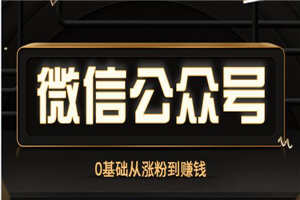 微信公众号0基础从涨粉到赚钱课程 - 零度风格-零度风格